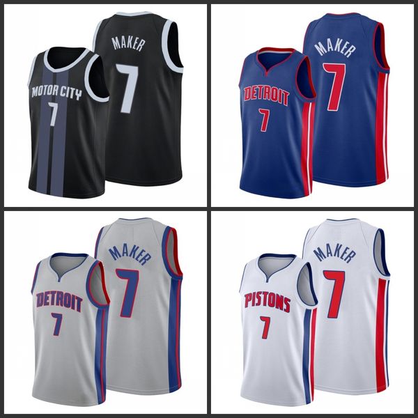 

detroit pistons thon maker men city basketball jersey, Black