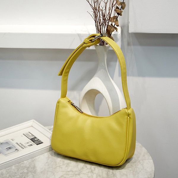 

2020 women new fashion concise elegant popular milk color baguette bag shoulder bag handbag office daily