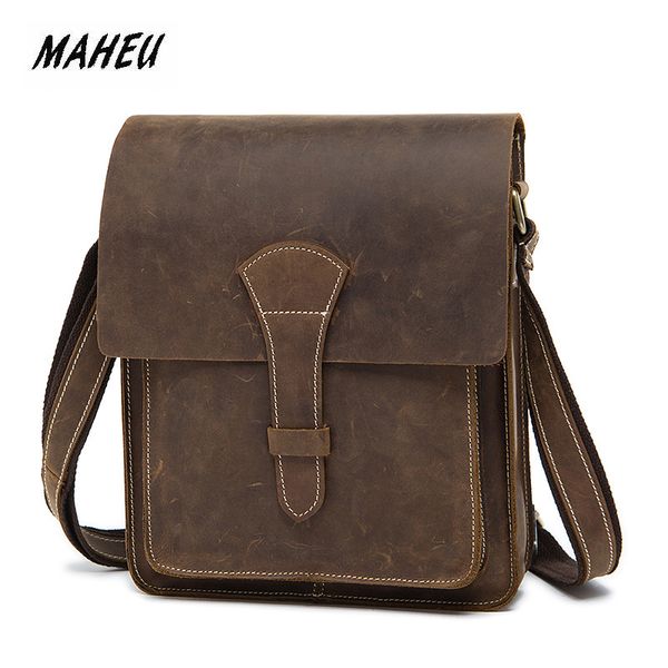

maheu fashion genuine leather shoulder bag for man mini cowskin crossbody bags daily shool bag cover shoulder packs men male