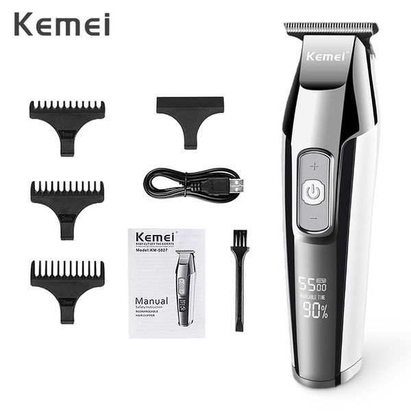 

kemei hair clipper lcd digital display electric hair clipper mens razor hair trimmer silver km 5027 cordless haircut barber nnokj qpseller