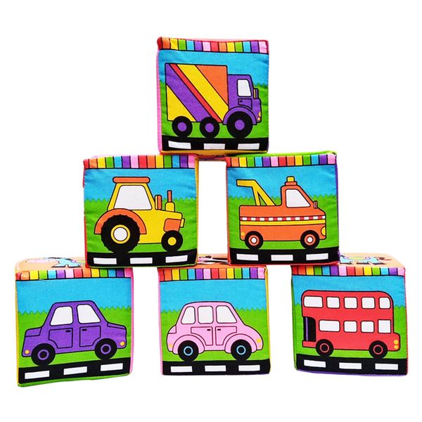 

7 cm baby intelligence cloth building block animal and automobile mosaic