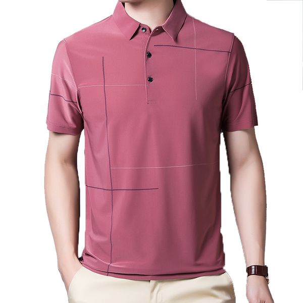 

men's t-shirts 2021 summer thin t-shirt men casual comfortable soft short sleeve slim fit turn-down collar tshirt, White;black
