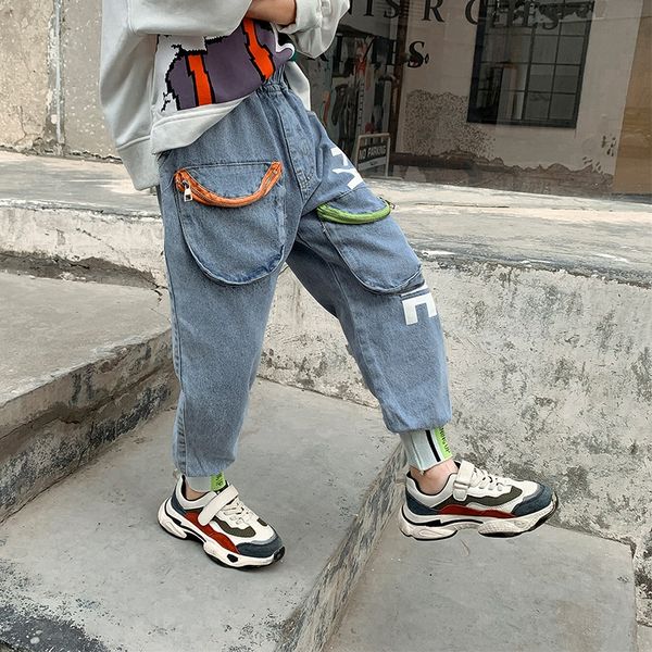 

ktijf wear boys' jeans 2020 spring new jeans children's pants children's panty western style spring and autumn korean style c, Blue