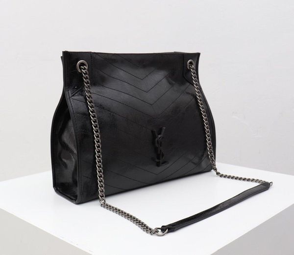 

black shopping bag female bag ladies fashion classic leather shoulder bag europe and america large capacity travel handbag 5040