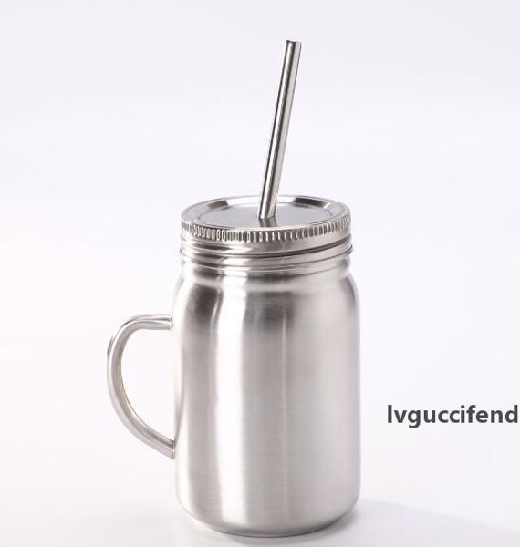 

17oz stainless steel vacuum mason jar double wall mason tumbler with lid straw 17oz coffee beer juice mug mason cans drinking sippy cup
