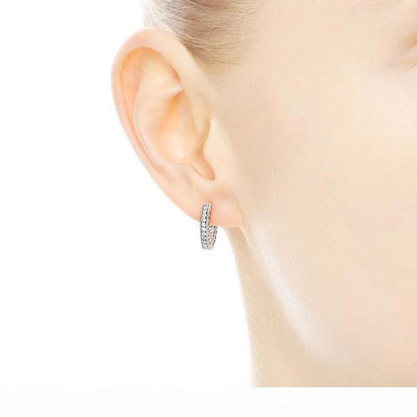 

e pav éheart hoop earrings original box for pandora 925 sterling silver small ear ring for women mens earring, Golden;silver