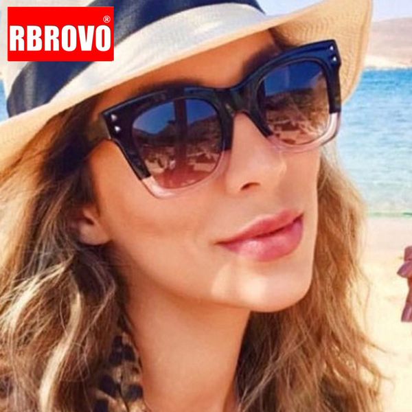 

rbrovo 2019 vintage fashion sunglasses women brand designer classic glasses men plastic street beat oculos de sol gafas uv400, White;black