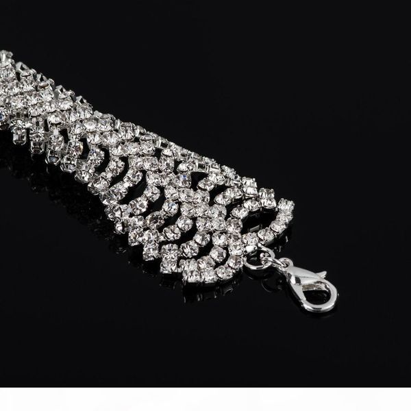 

r chain link bracelet for women silver -color prong setting zircon gift for anniversary b206, Black