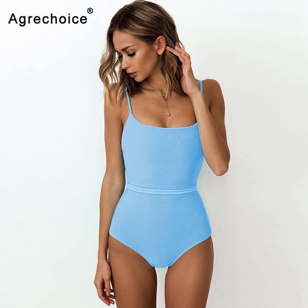 

2020 new solid one piece swimsuit women swimwear bandage bodysuit swimsuit monokini push up bathing suits summer beach wear
