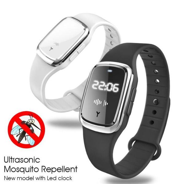 

recent smart bracelet m2 ultrasonic mosquito repellent time display sound picnic trip smosquito bites from mosquito harassment