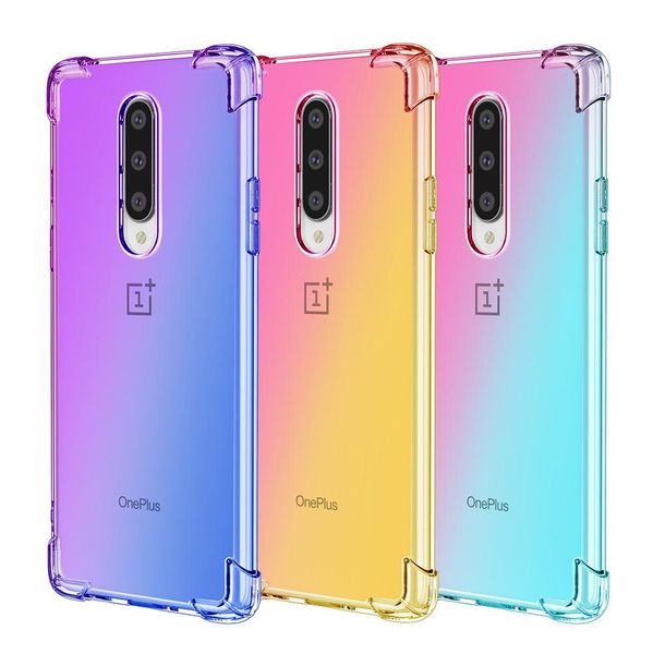 

oneplus 8 mobile phone case pro protective shell anti-drop gradient color one plus 7 new mobile phone protective cover wholesale