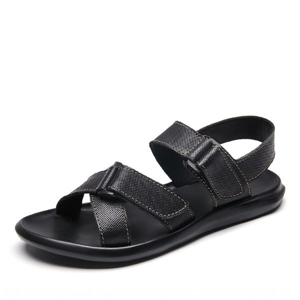

summer and men's leather shoes genuine leather breathable casual driving sandals non-slip sandals