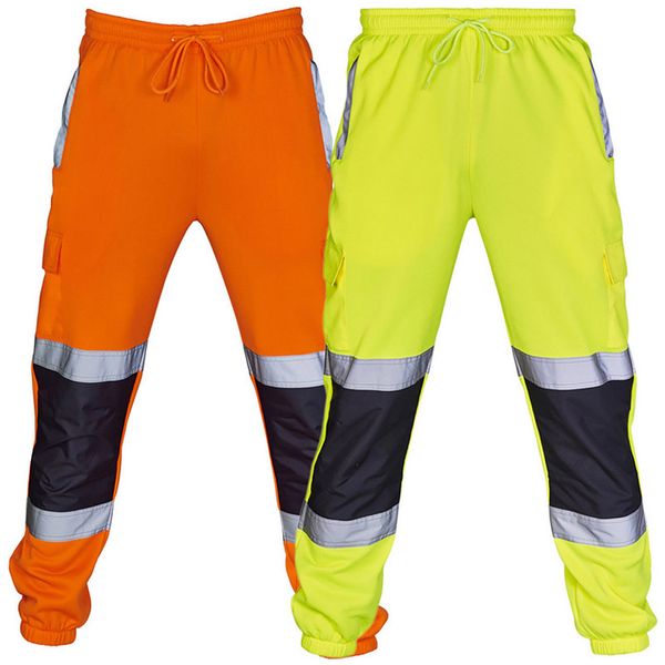 

men's pants black cargo men casual reflective patchwork streetwear baggy plus size trousers sport overalls males loose bottom