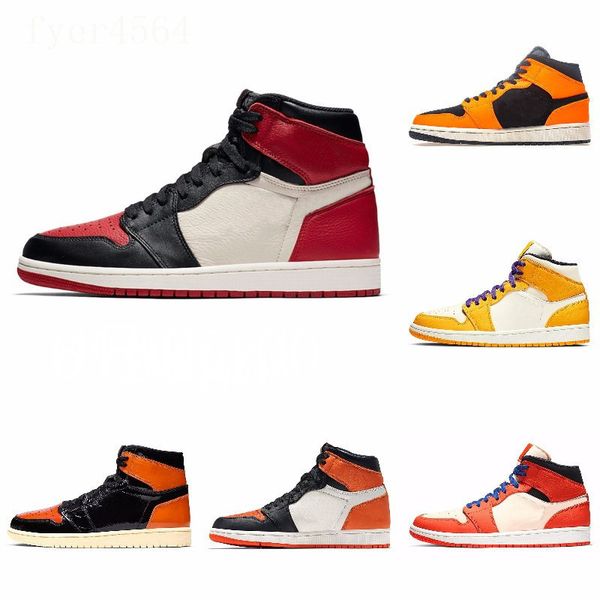 

new 1s high 3 shattered og bred toe banned game royal shoes men 1s shadow sneakers with box j#08-088