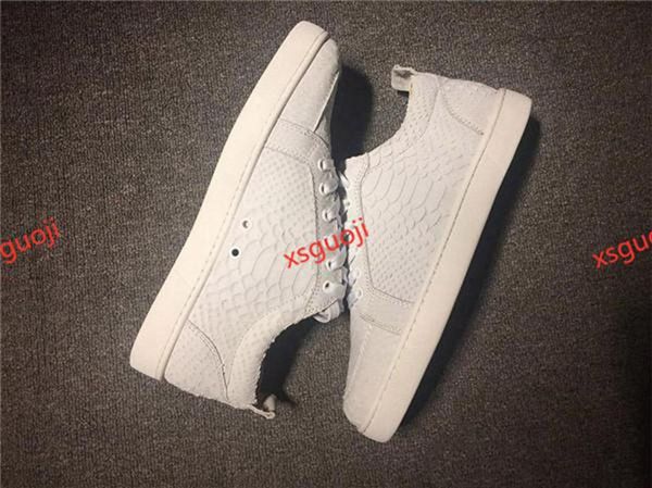 

xshfbcl 2020 progettista red bottoms studded spikes men women casual shoes fashion insider sneakers red leather low boots shoes size 36-45, Black;red