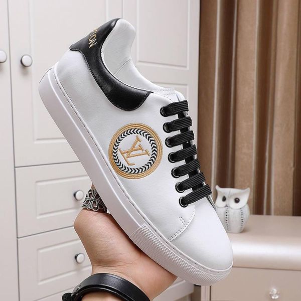 

2020x luxury design leather rubber bottom sneakers all-match breathable mens casual shoes mens banquet shoes size: 38-45, Black