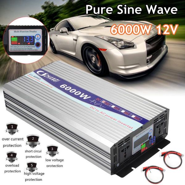 

pure sine wave power inverter 12v to ac 220v 3000w/4000w/5000w/6000w intelligent screen voltage transformer inverter