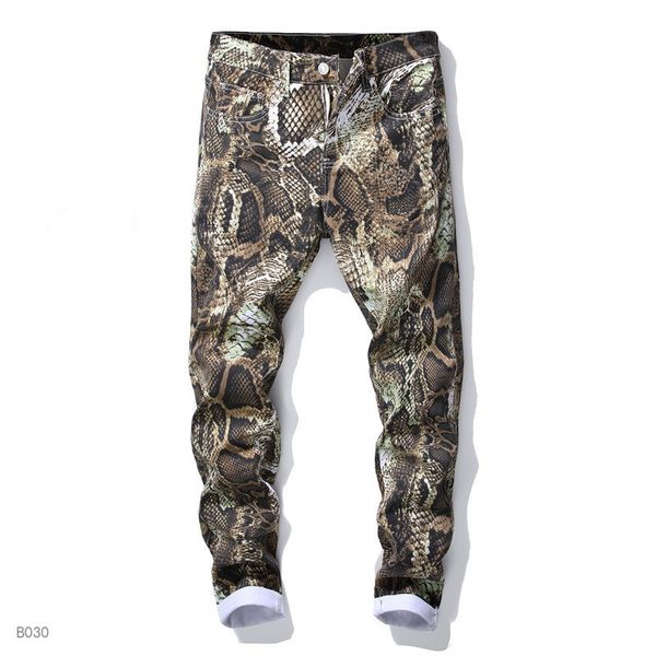 

men's 3d printed hip hop jeans new fashion brand men's casual pants 3d painted jeans colorful white skinny cotton blended pant, Blue