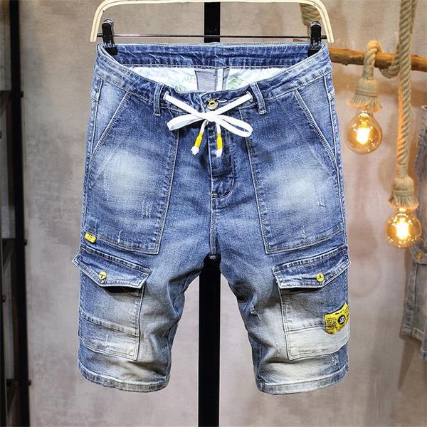 

denim designer hole jeans short ripped for men plus hip hop punk givency cool guy fear of god mens ripped jeans short, Blue