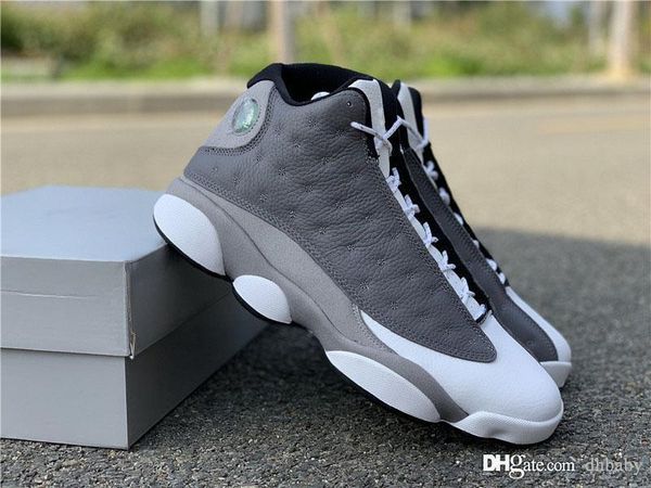

new authentic 13 atmosphere grey man basketball shoes white grey real carbon fiber outdoor sports sneakers with box 414571-016 size 40-47