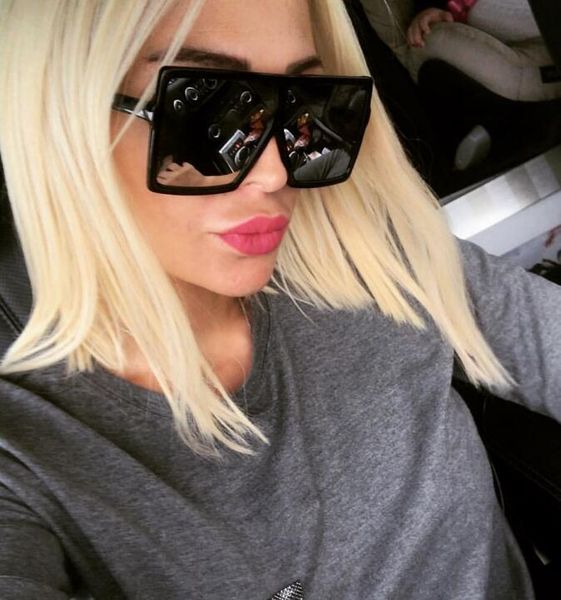 

женщины негабаритных очков мода famale площади кадра sunglass x large зеркального flat top вс стекла ес стиль сша большого кадр урожай очки, White;black