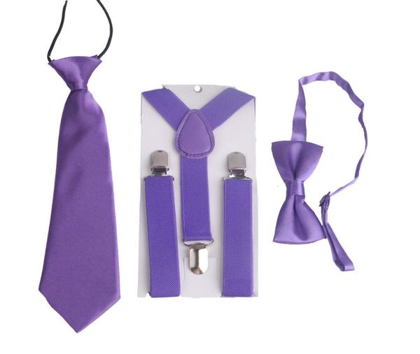 

purple color boys kids childs girls suspenders bowtie butterfly tie easy to wear for boy hh0001a04, Black;white