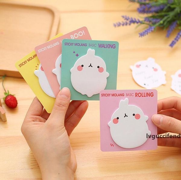 

wholesale- 1pcs/lot molang rabbit self-adhesive memo pad sticky notes sticker label escolar papelaria school office supply