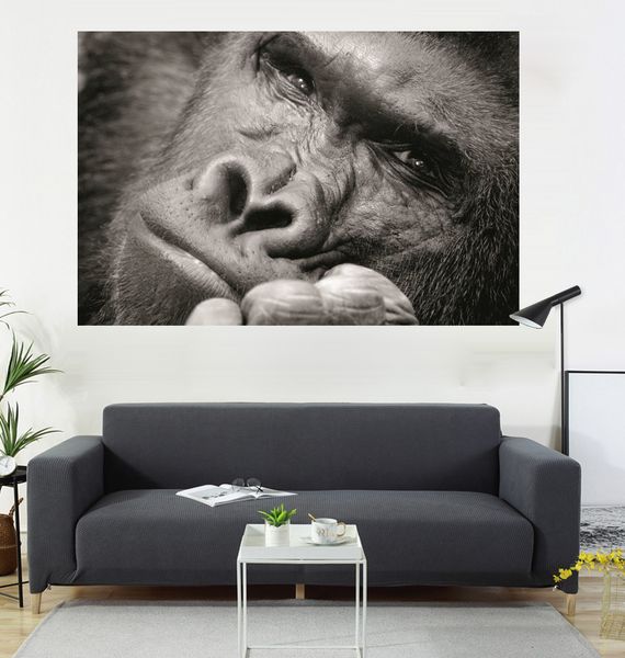 

orangutan head with painting and flag, living room decoration, interior decoration painting, 600d4 buttons, 100 * 150cm