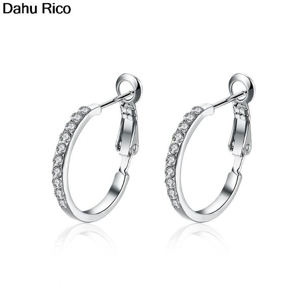 

aros boucle d'oreille or women kids strass rhinestones kristal blancos silver color rose metal nigeria b dahu rico hoop earrings, Golden;silver