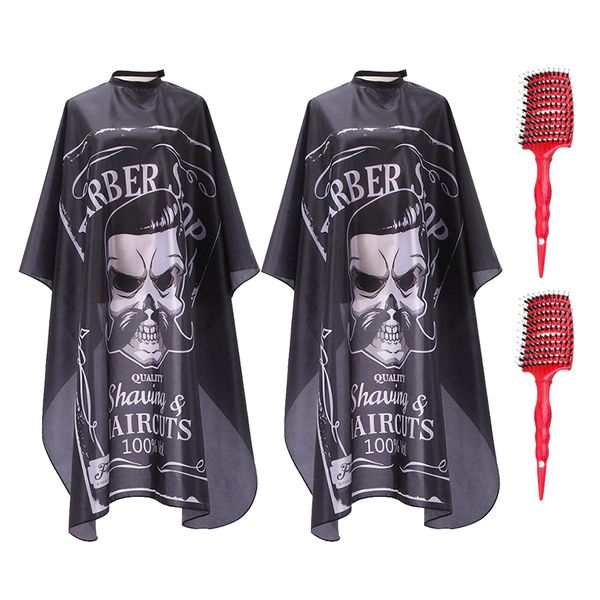 

2x salon barbers hairdressing cape gown for hair cutting perming +combs