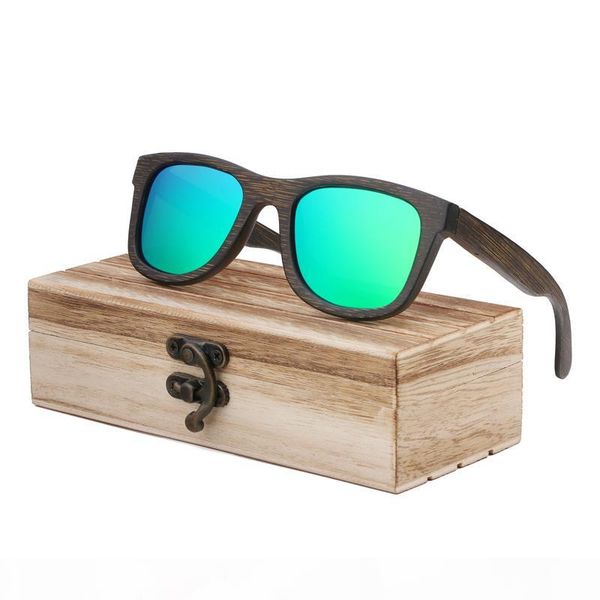 

sunglasses 2019 new fashion products men women glasses bamboo sunglasses retro vintage wood lens wooden frame handmade, White;black