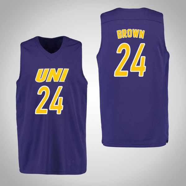 

Isaiah Brown Stitched Men's Northern Iowa Panthers Austin Phyfe Klint Carlson Jeremy Morgan College Basketball Jersey