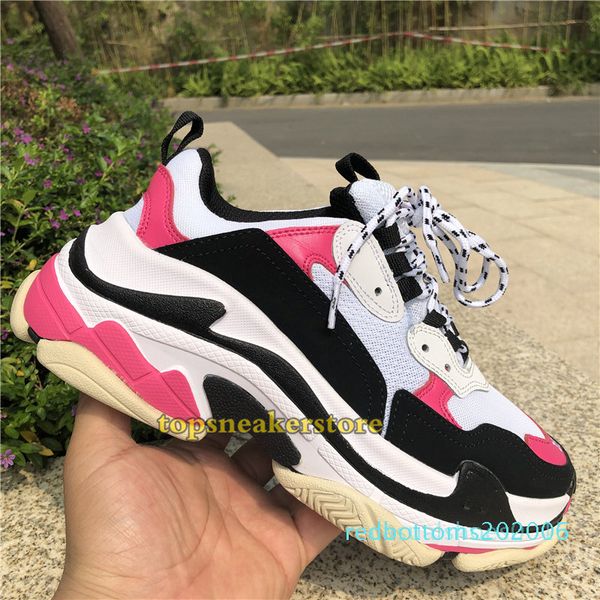 

platform luxury designer shoes triple s beige green yellow womens trainers sneakers paris 17fw designer shoes us 5.5-11 ac15, Black