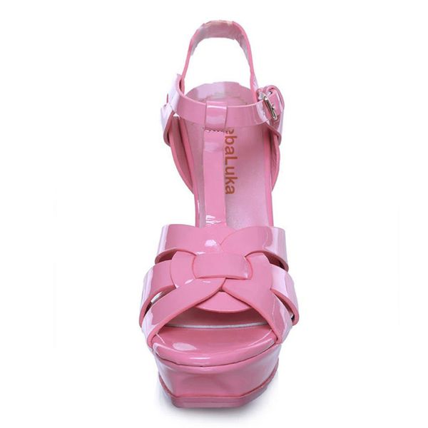 

tuyoki high heels sandals women genuine leather platform woman shoes fashion wedding footwear ladies 33-40 y200620, Black