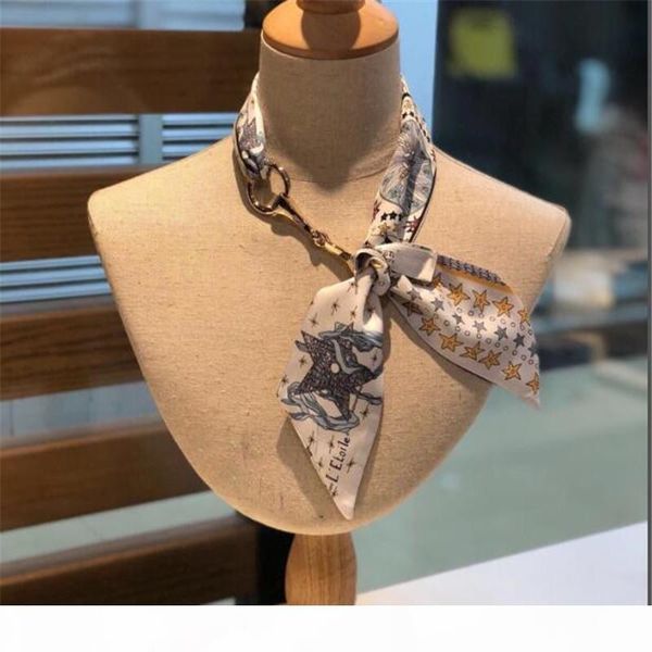 

u classic women 's silk scarves multicolor painted stars 6 *90 cm scarves for women personality delicate classic soft neckdress, Black;purple