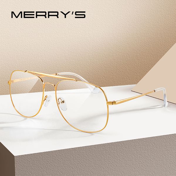 

merrys design men classic square glasses optics frame women double beam prescription glasses frames optical eyewear s2389, Black