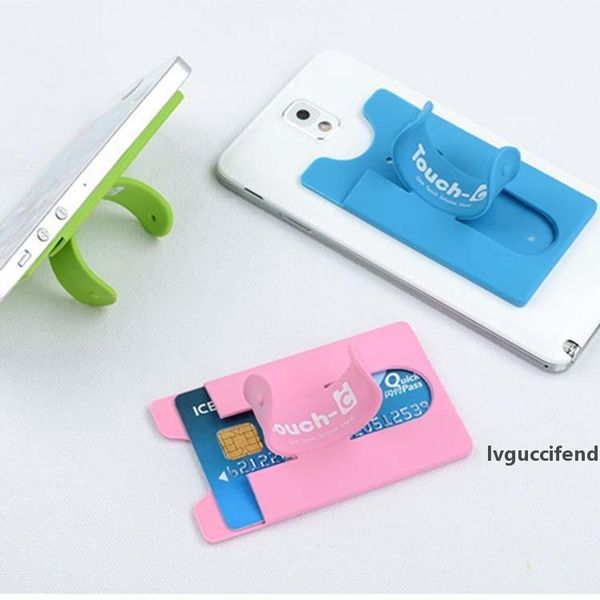 

universal macaron color cell phone holder silicone mobile phone card bracket stand for all smart phones