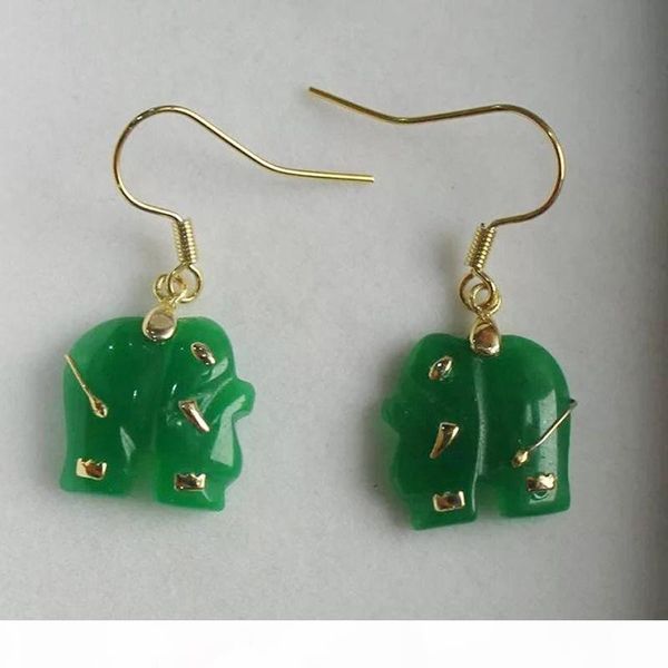 

очаровательная! естественный зеленый нефрит слона кулон желтый белый ожерелье серьги ювелирные изделия способа, Black