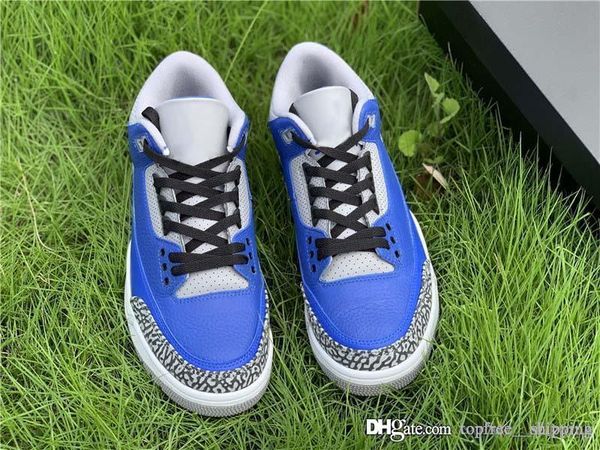 

release air authentic 3 varsity royal man basketball shoes blue cement grey ct8532-400 3s men retro sports sneakers with box