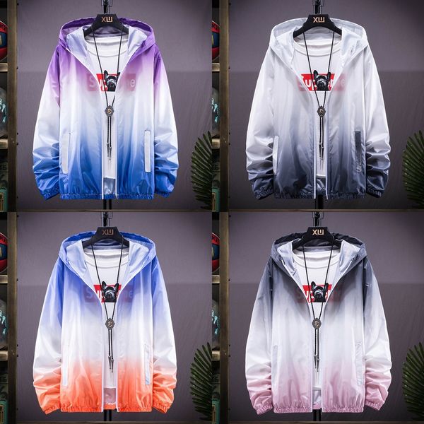 

new 2020 summer couple clothes and women's breathable light sunscreen clothes women's quick-drying gradient sunscreen, Gray;blue