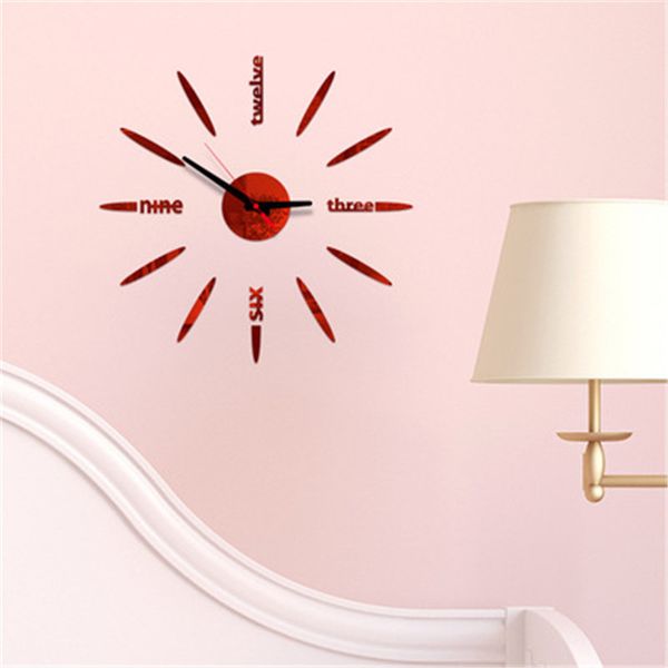 

wall clocks clock watch stickers diy 3d acrylic mirror home decoration quartz balcony/courtyard needle modern