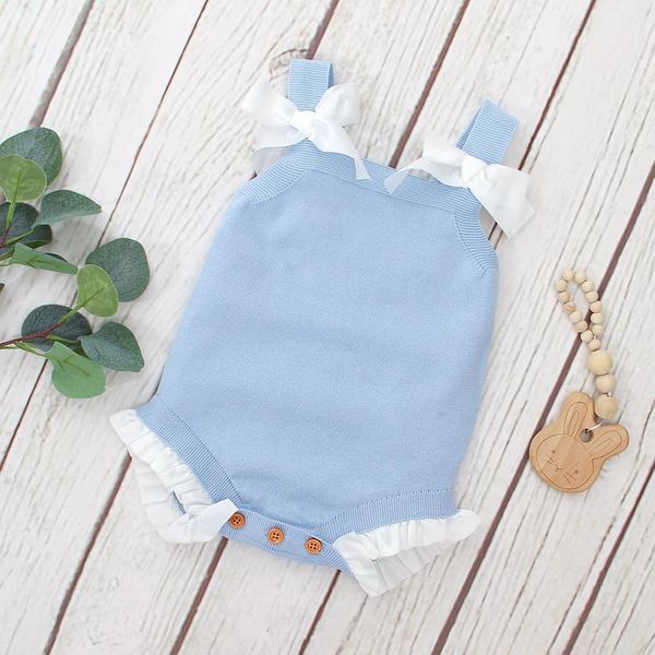 

baby girls bodysuits clothes summer sleeveless newborn bebes body 0-18m toddler infant jumpsuits sunsuits children costumes, Blue