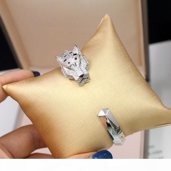 

jewelry panthere bracelet s925 sterling silver round brilliant cut diamonds bracelet 3 color famous women party jewelry, Black