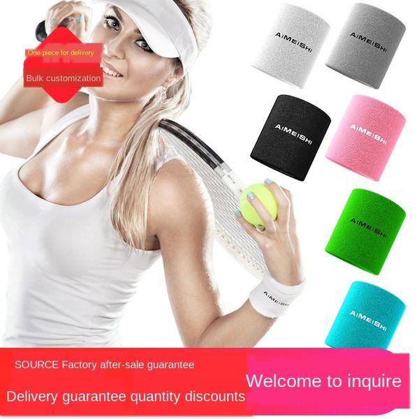 

tlmaq sports wristband men's and women's sprain fitness sweat absorbing basket wool ball badminton volleyball badminton towel swea, Black;red