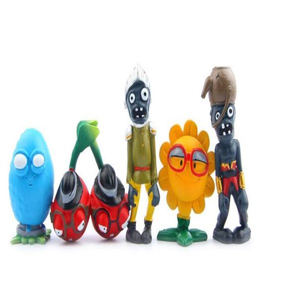 

10pcs/set plants vs zombies snowman miner dolls 3-7.7cm pvc cute collection figures toys gifts plant zombies model