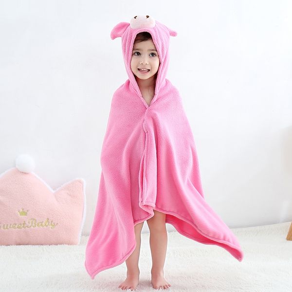 

michely summer cloak beach cloak bath children's coral fleece beach towel pig-shaped children's bath towel