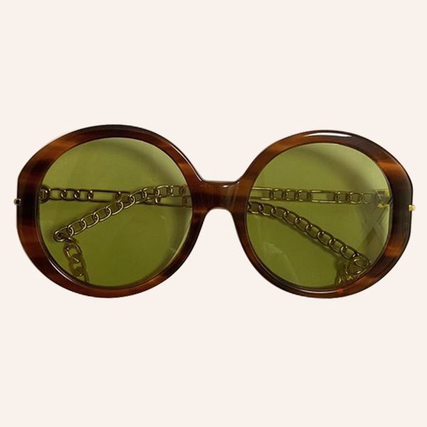 

new fashion oval glasses sunglasses sol oversize sun women with luxury oculos chain de men feminino vdrob, White;black