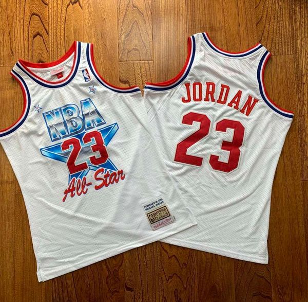 

men's michael jor dansn mitchell ness 1991 all star white stitched jersey, Gray