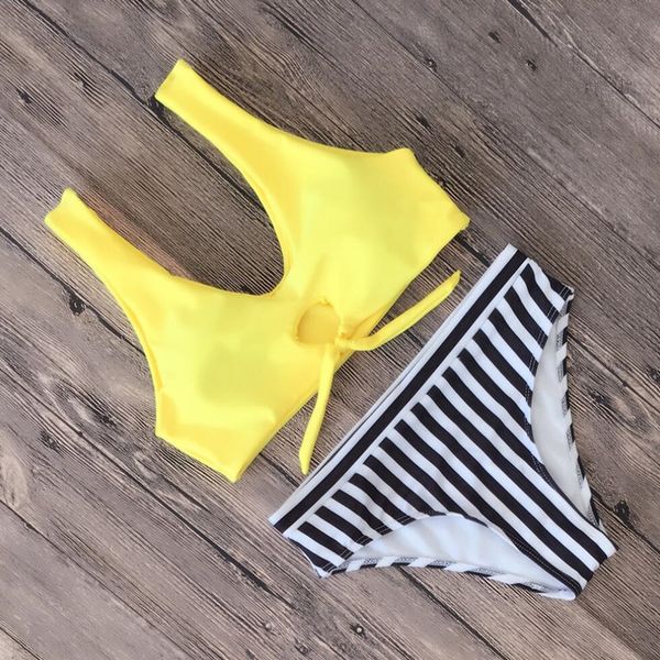 

2020 two-pieces new women bikini stripe push up padded swimwear swimsuit bathing suits beachwear for women wgqao, Red;black