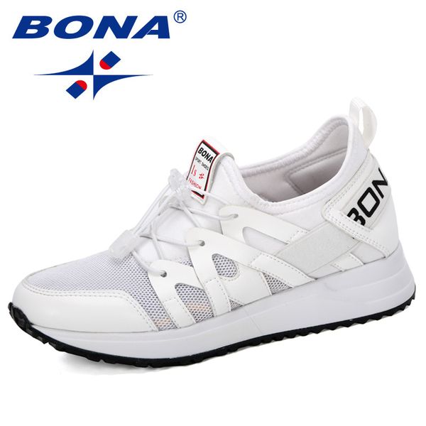 

bona 2020 new arrival popular style women vulcanize shoes fashion soft basket femme platform breathable mesh sneakers women shoe, Black